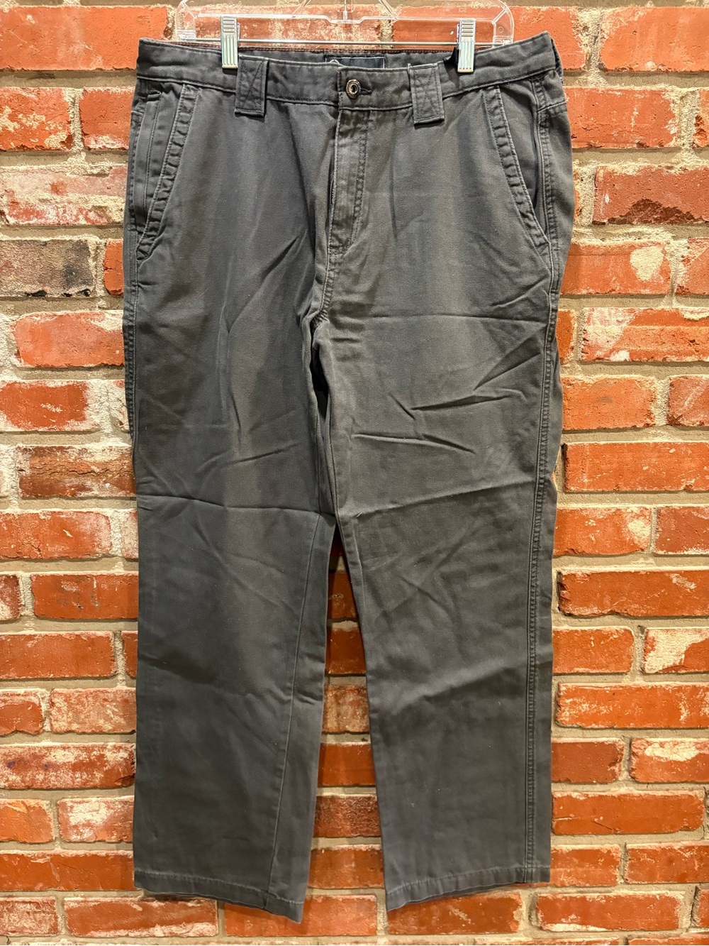 Weatherproof Mens 34x30 Canvas Utility Work Pants Charcoal Gray Cotton